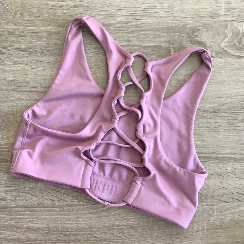 Pink sports bra